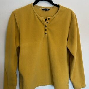 Lands' End Mustard Fleece Henley
